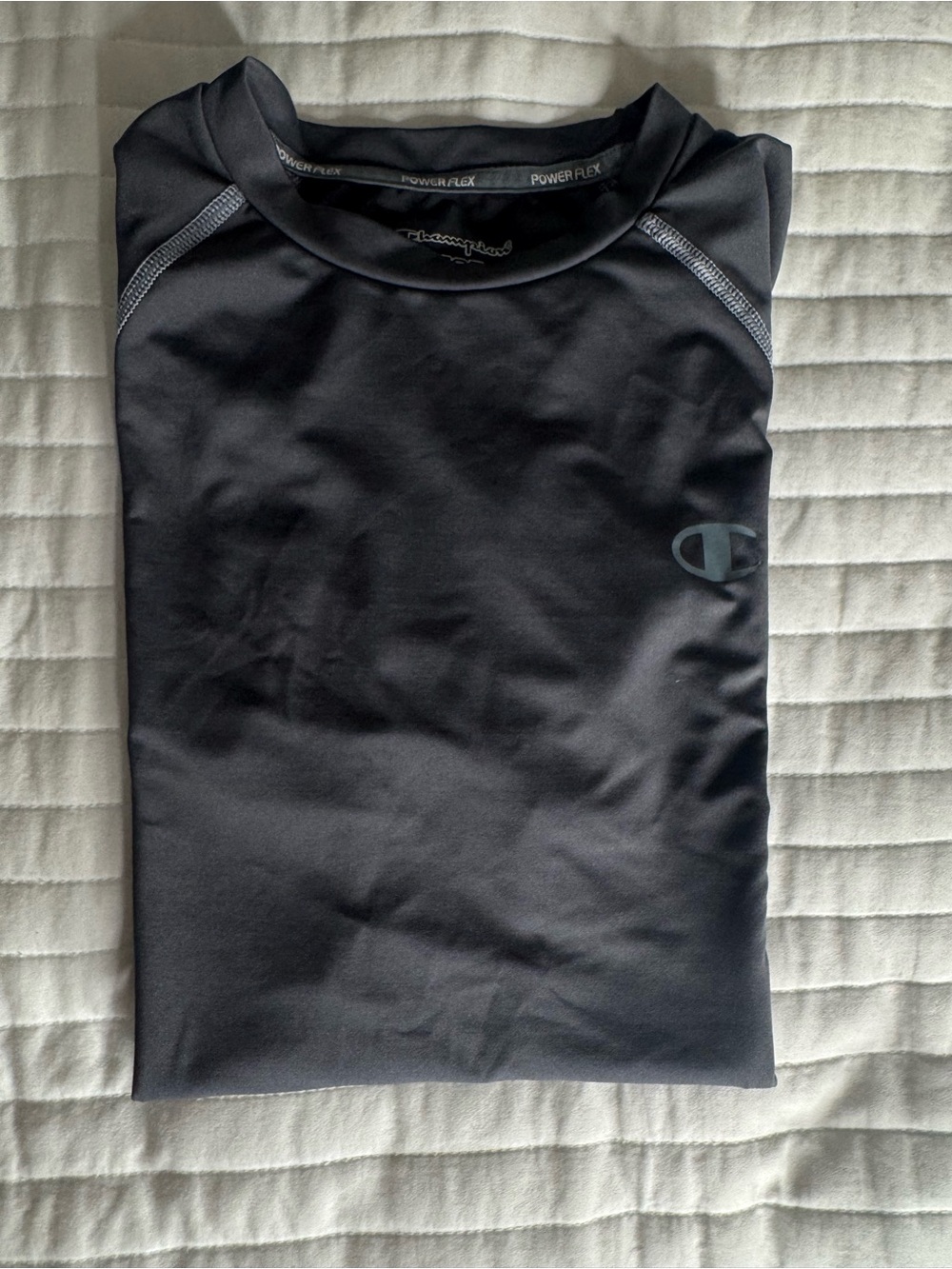 CHAMPION Black PowerFlex Athletic Shirt with Gray Accents